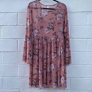 Xhilaration | floral long sleeve dress | size XXL